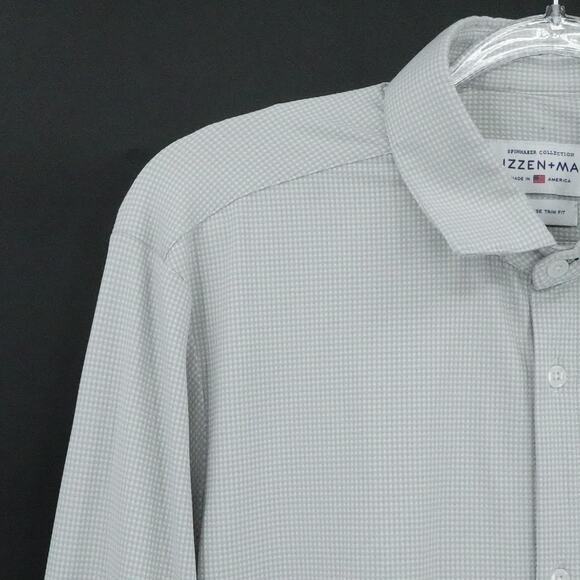 Mizzen + Main Shirt Mens 2XL Trim Fit Gray Spinnaker Collection Button Up USA - Picture 5 of 16